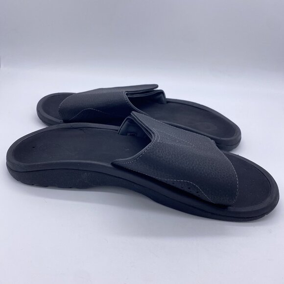OluKai Nalu Slide Sandals Men's Size 12 Black Water Resistant 10332-4040 - Picture 11 of 12